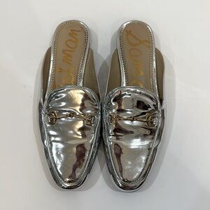 SAM EDELMAN Metallic Sky Linnie Bit Mule - Size 8.5